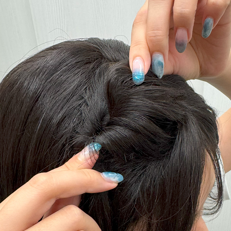 【猫耳ヘアアレンジ やり方】ウィッグ ロング/フロント手植え オンリーワンカールロング [wg347]