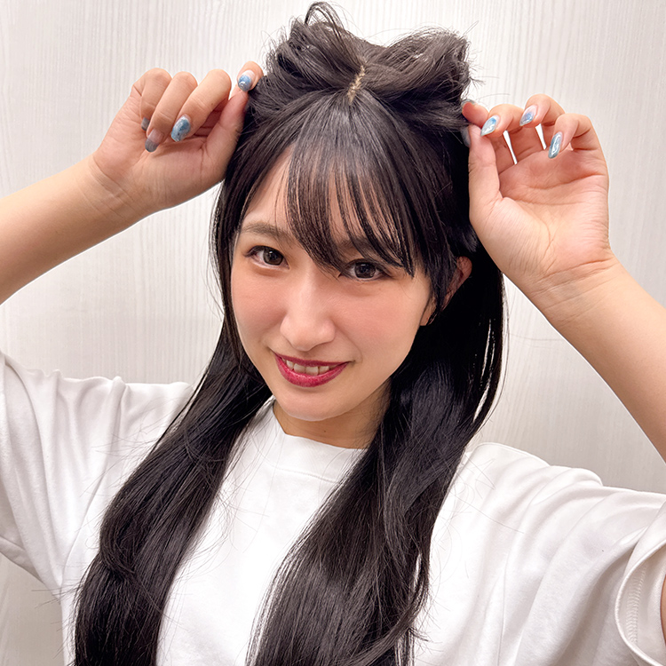 【猫耳ヘアアレンジ やり方】ウィッグ ロング/フロント手植え オンリーワンカールロング [wg347]