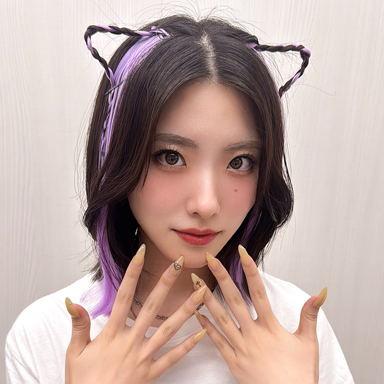 【猫耳ヘアアレンジ やり方】カラーエクステ/ポイントメッシュエクステ2type[wgt812]