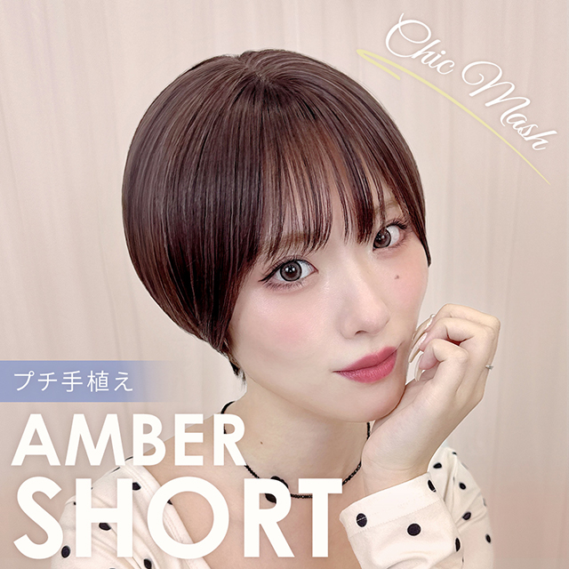【新発売】ウィッグ ショート/プチ手植え アンバーショート [wg383]