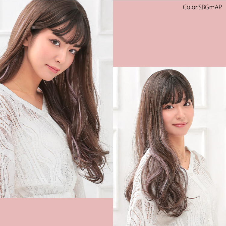 サクラベージュ×アッシュピンクメッシュ 着用イメージ画像