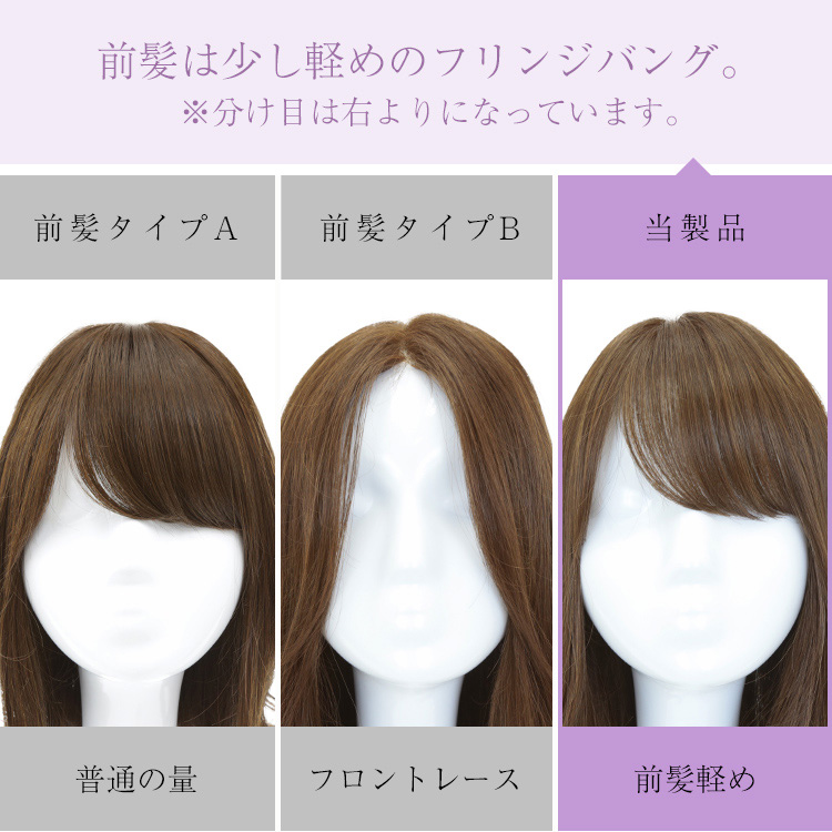 前髪は少し軽めのフリンジバング