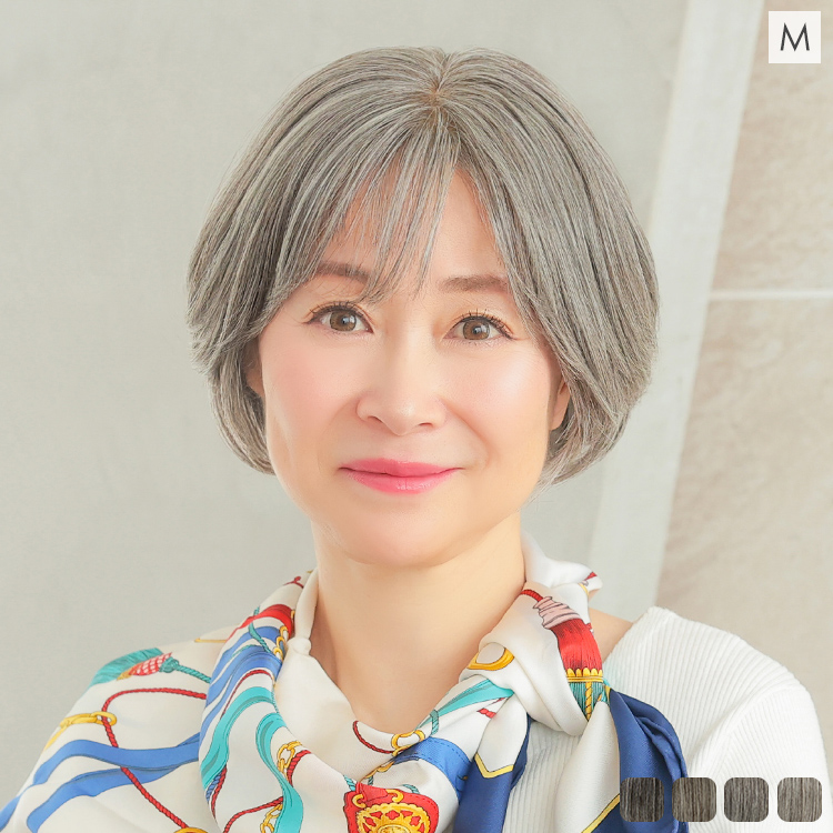 フルウィッグ￼ ショート ゆるカール 医療用 ストレート ウィッグ グレーヘア 楽天市場】ウィッグ ショート グレイヘア 白髪 シニア フル
