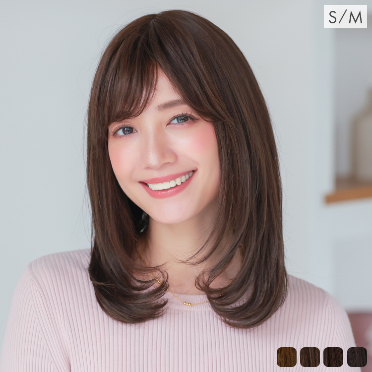 医療用ウィッグ ミディアム/ヴィーナス フォンダンレイヤーミディ人毛MIX [pwm304]