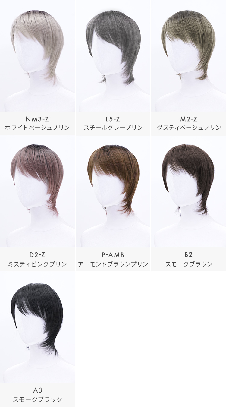 ウィッグ メンズ/カジュアルストリートウルフ [wg355]のカラーバリエーション