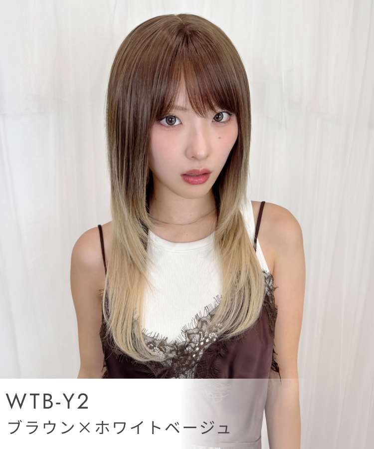 ウィッグ ロング/y2kニュアンスハッシュグラデ [wg377]