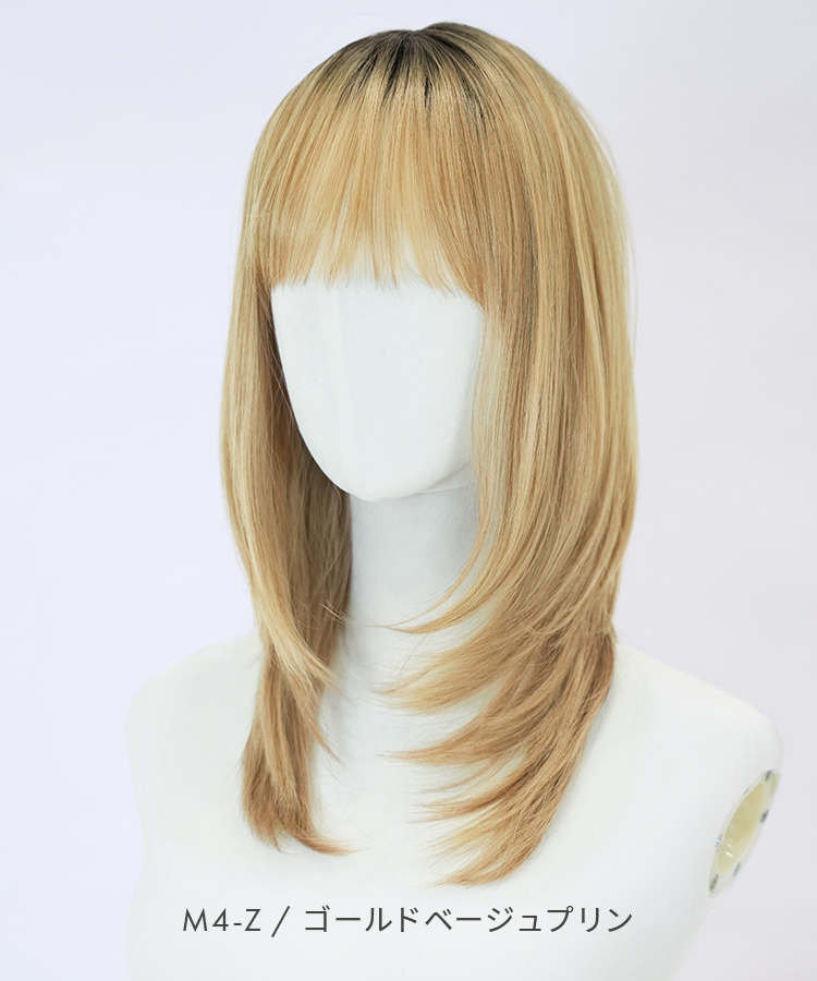 髪付き帽子 ヘアピース フルウィッグ/3WAYマルチウィッグ ミディアムレイヤー [wgn064]