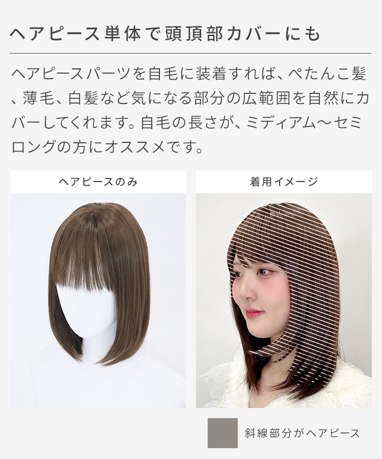 髪付き帽子 ヘアピース フルウィッグ/3WAYマルチウィッグ ミディアムレイヤー [wgn064]