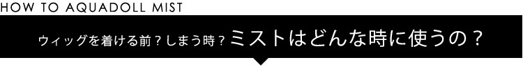 ウィッグを着ける前?しまう時?ミストはどんな時に使うの?