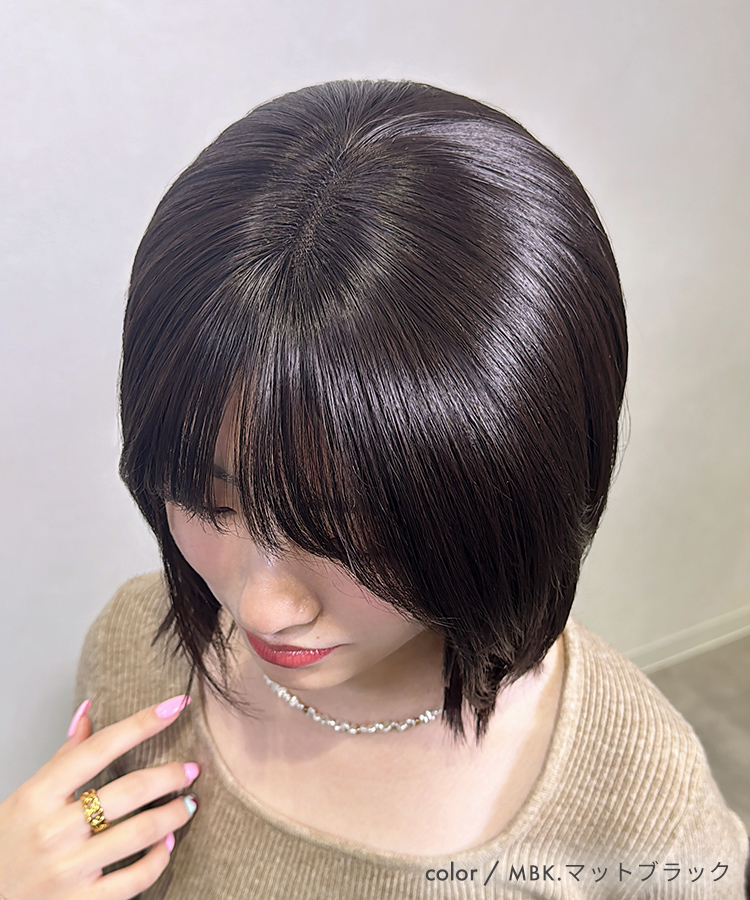 部分ウィッグ/前髪ありショート 部分手植えへアピース [wgt104]