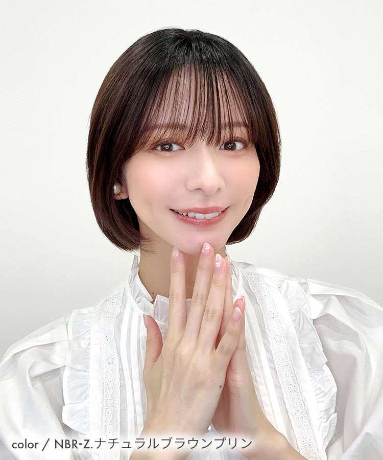 部分ウィッグ/前髪ありショート 部分手植えへアピース [wgt104]