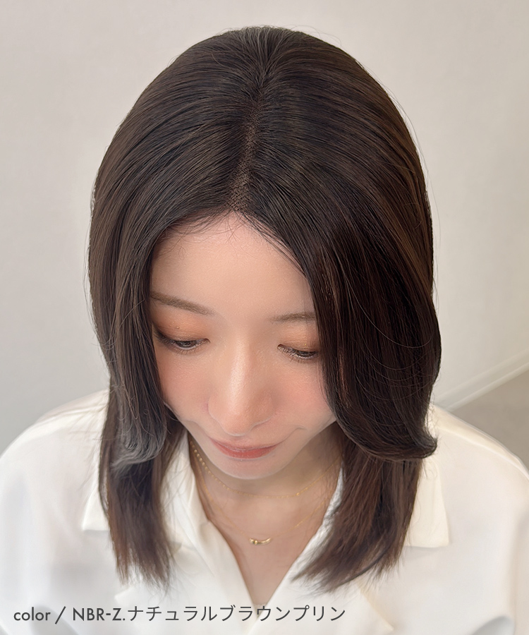 部分ウィッグ/前髪なしミディアム 部分手植えへアピース [wgt105]