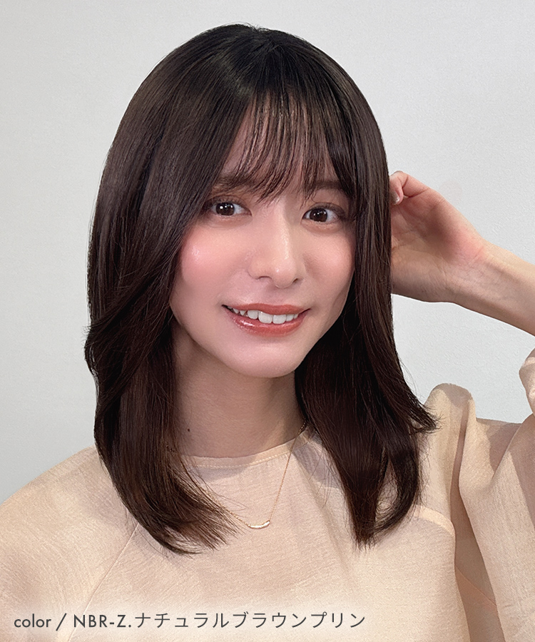 部分ウィッグ/前髪ありミディアム 部分手植えへアピース [wgt106]