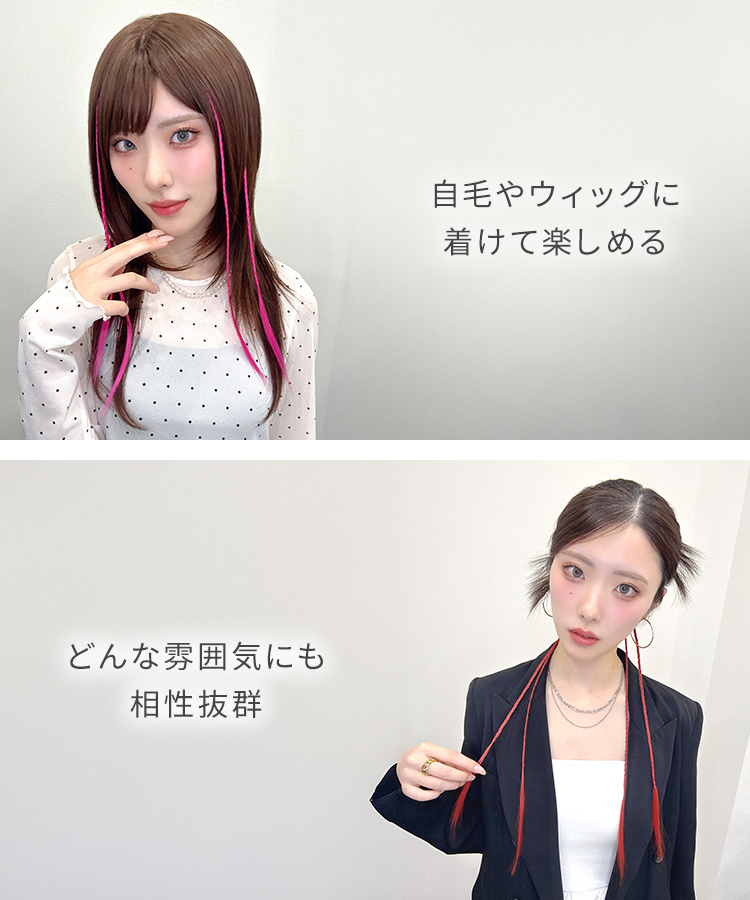 カラーエクステ/ポイント細みつあみエクステ [wgt830]