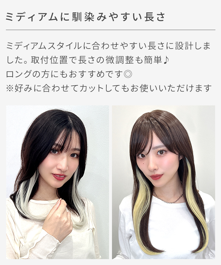 エクステ インナーカラー/ミディ・ロング向け イヤリングカラーエクステ [wgt832]