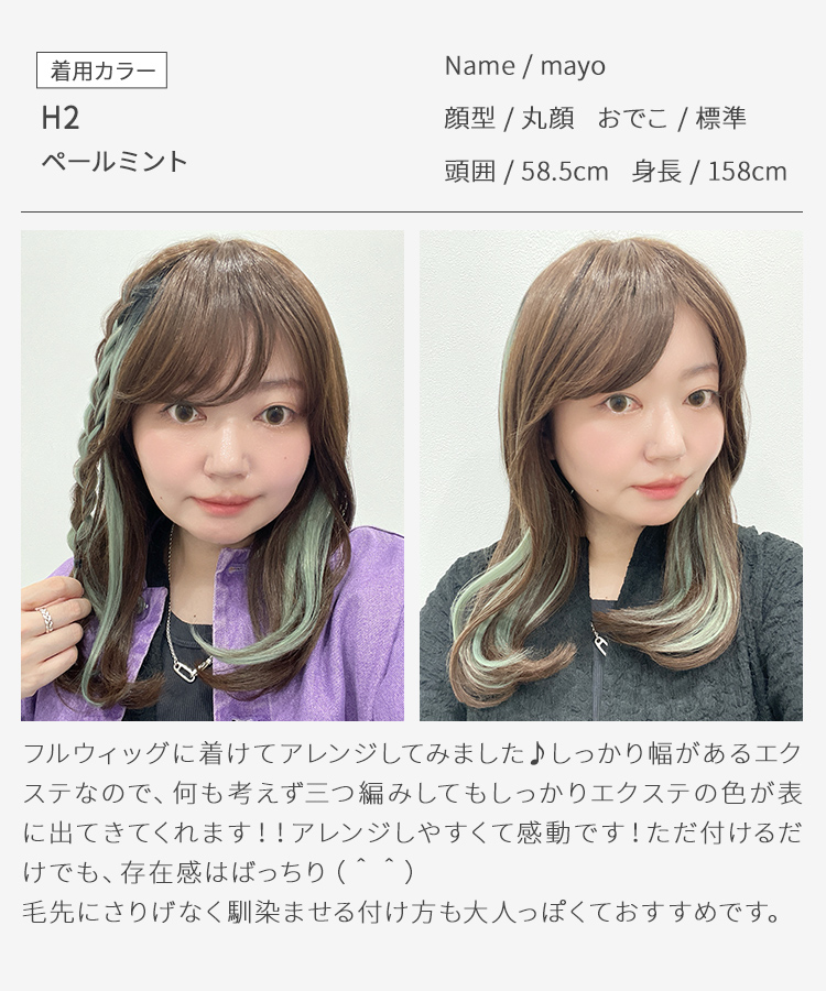 エクステ インナーカラー/ミディ・ロング向け イヤリングカラーエクステ [wgt832]