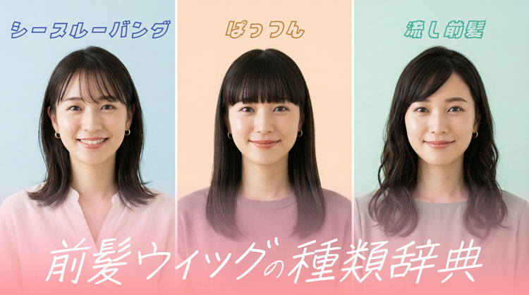 前髪ウィッグの種類辞典｜シースルー/ぱっつん/流し前髪