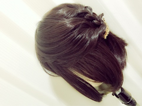 みつあみとくるりんぱだけ★簡単ハーフアップでウィッグをアレンジしてみました