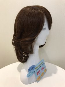 人毛MIXオーダーカットミディアムウィッグを大人エレガントスタイルで