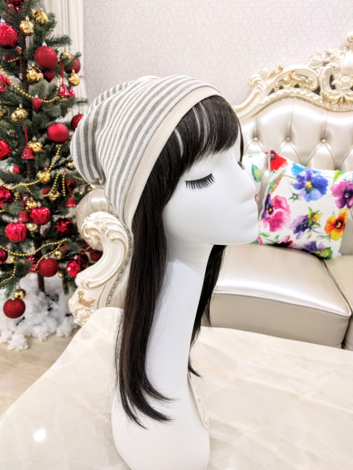 コットン製髪付きケア帽子の新作登場