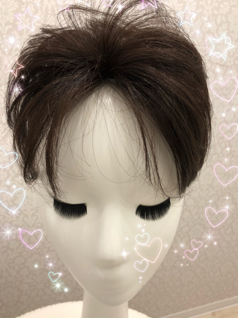 カット済ヘアピース人毛MIXウィッグを母の日のプレゼントに