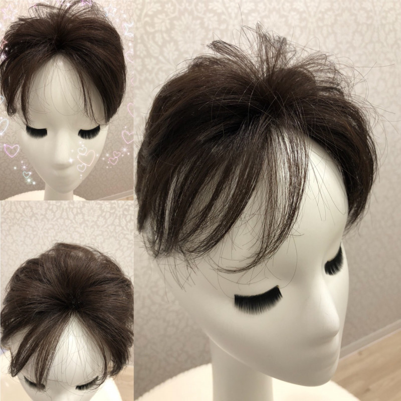 カット済ヘアピース人毛MIXウィッグを母の日のプレゼントに