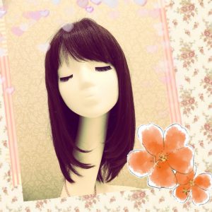 アクアドール梅田サロン1点もの人毛MIX毛ウィッグのオリジナルスタイル