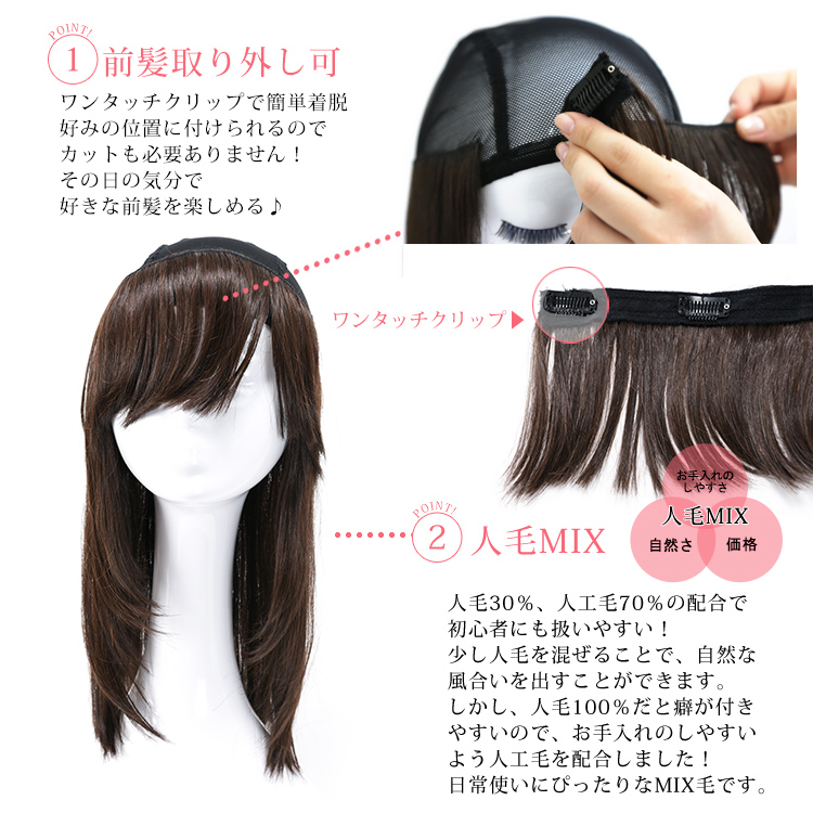 髪付き帽子