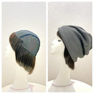 髪付き帽子