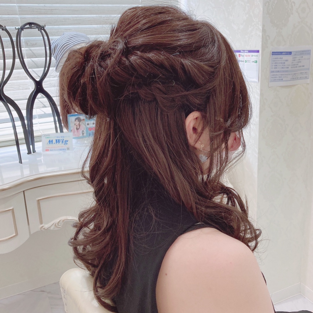アップスタイル•ヘアアレンジ・ロングスタイル ウィッグ 美容 簡単ウィッグヘアアレンジ！ハーフアップ編♡ | 仙台サロン公式