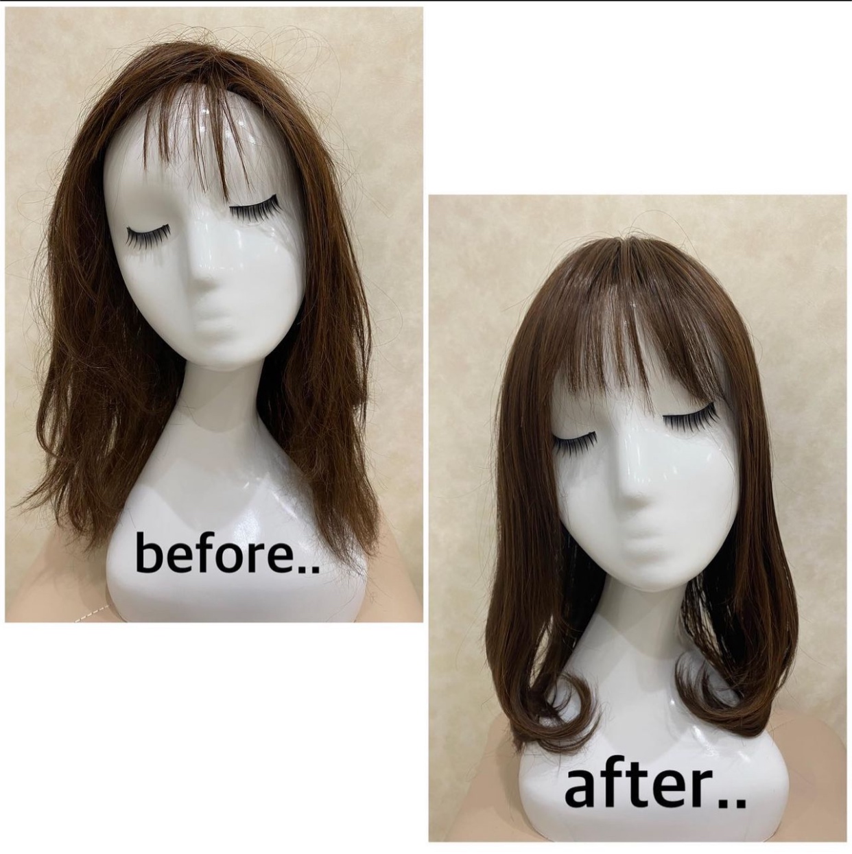 ウィッグのメンテナンス？！♡before・after♡ | 仙台サロン公式ブログ