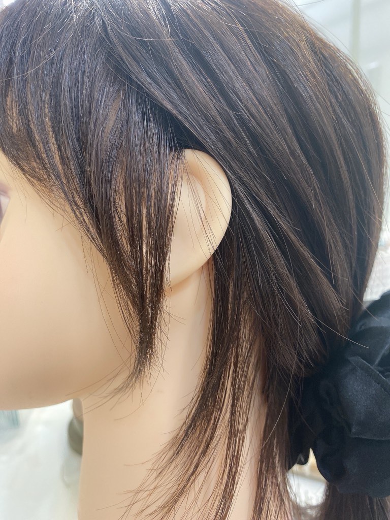 ウィッグのまとめ髪、うぶ毛があるとウィッグ感が解消されます