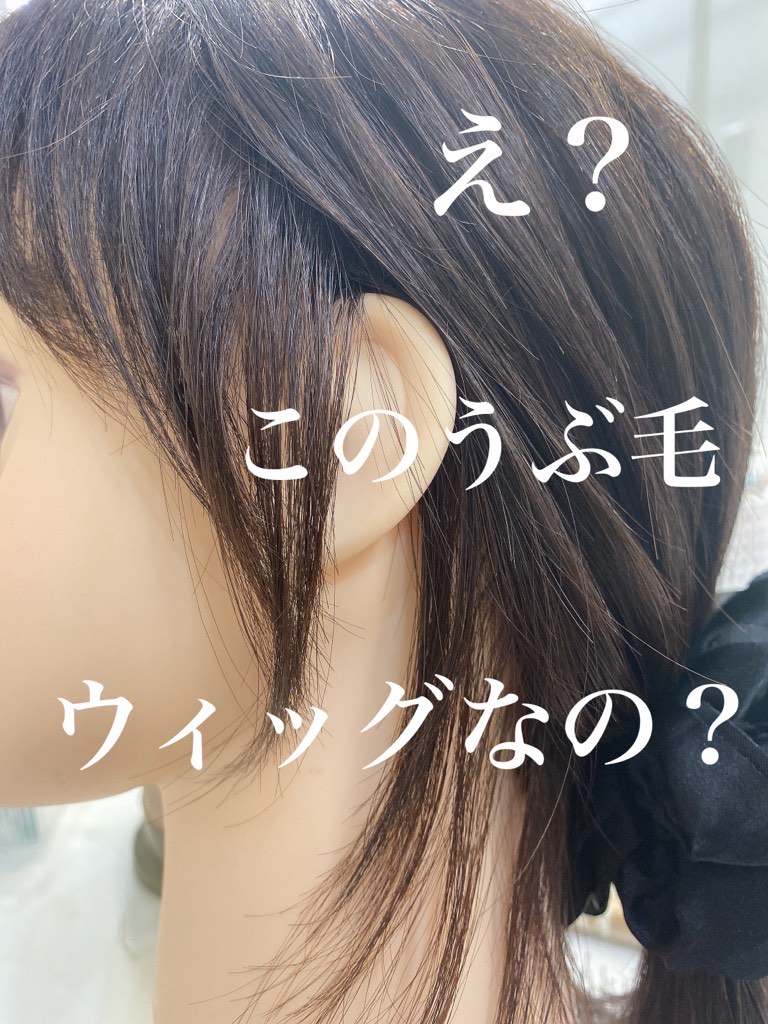 ウィッグのまとめ髪、うぶ毛があるとウィッグ感が解消されます